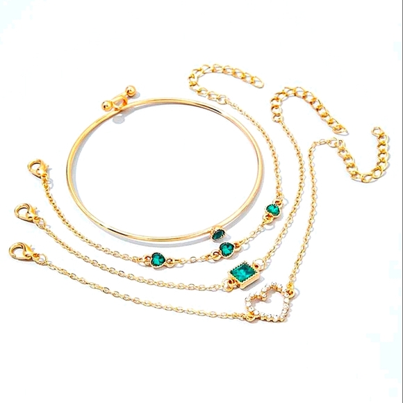 Emerald Green Bracelet Set - Picture 4 of 5